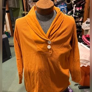 Orange thermal shirt with gorgeous neckline